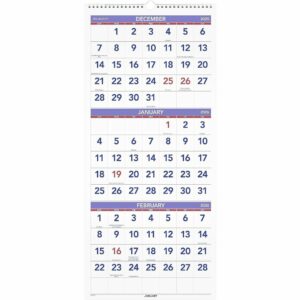 At-A-Glance 3-Month Reference Vertical Wall Calendar