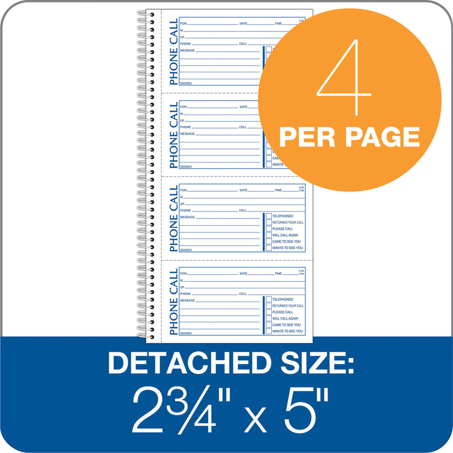 Adams Spiral Bound Phone Message Books - Image 4