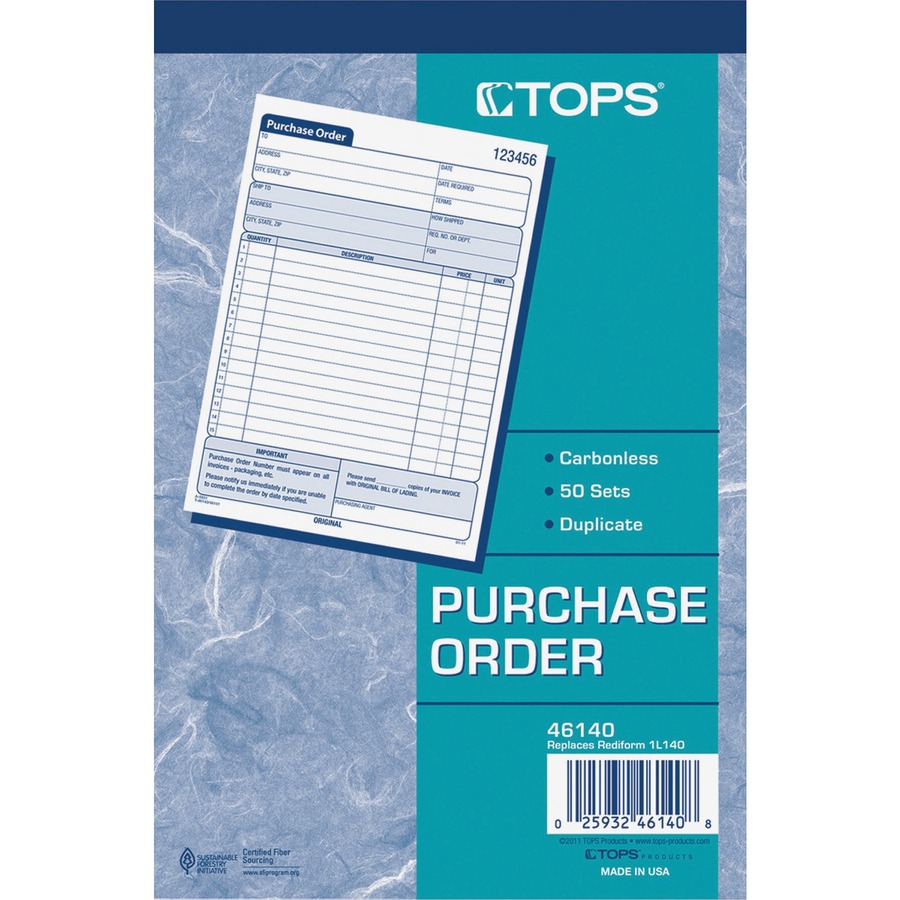 TOPS Carbonless 2-Part Purchase Order Books - Image 3